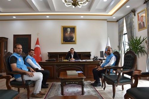 Kaymakamımız Sayın Mevlana KÜRKCÜ'yü İlçe Müftüsü Murat EREN Makamında Ziyaret Etti